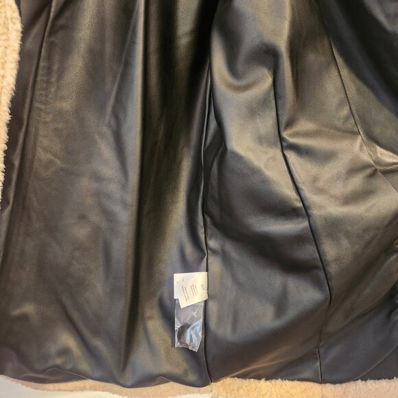 NWT-REVOLVE x WeWoreWhat Faux fur-Faux leather Sherpa Coat Blazer Jacket-Small - Picture 14 of 16